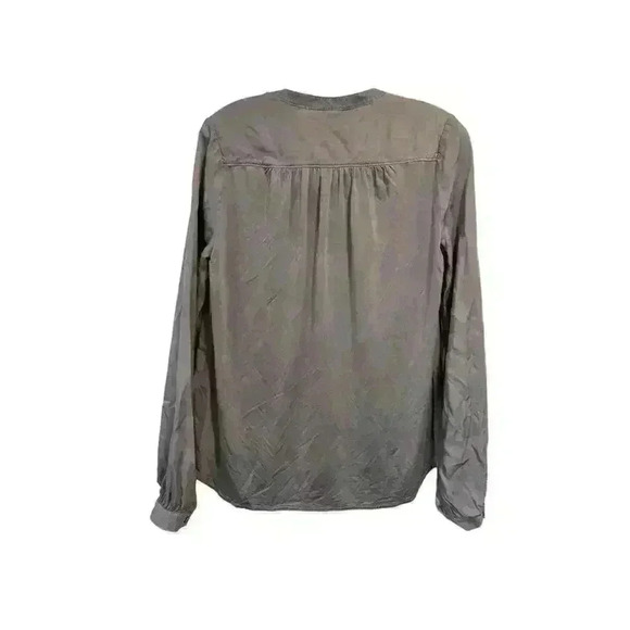 THREE DOTS BUTTON DOWN WITH HIDDEN BUTTONS LONG SLEEVES AND MOCK COLLAR SIZE S - Picture 2 of 7